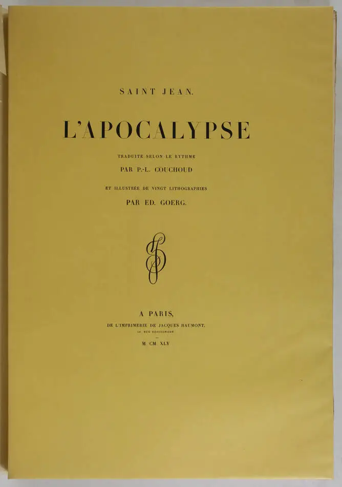 SAINT-JEAN L apocalypse - 1945 - 20 lithographies de Goerg - Très grand in-folio - Photo 1, livre rare du XXe siècle