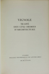 VIGNOLE - Traité des cinq ordres d architecture - 1987 - Photo 1, livre rare du XXe siècle