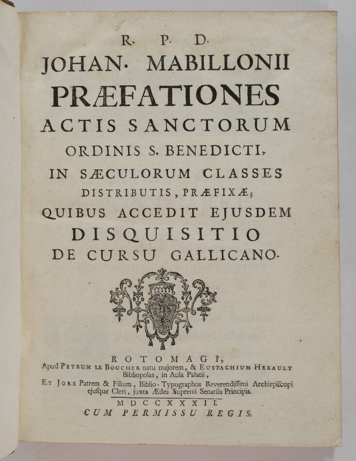 MABILLON - Praefationes Actis Sanctorum ordinis S. Benedicti - 1732 - Rare - Photo 2, livre ancien du XVIIIe siècle