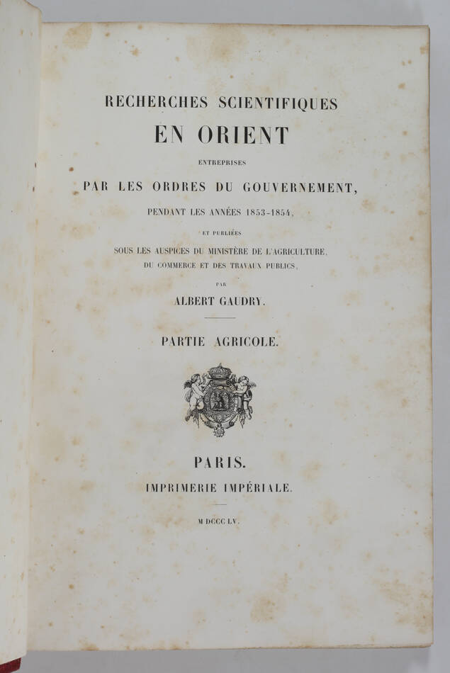 GAUDRY - Recherches scientifiques en Orient - 1855 - Photo 2, livre rare du XIXe siècle