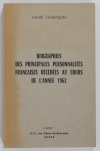 TEMERSON (Henri). Biographies des principales personnalités françaises décédées au cours de l'année 1962