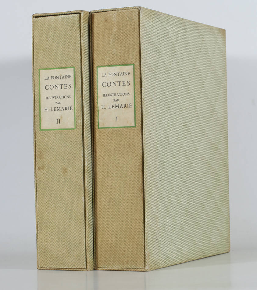 Contes de Jean de La Fontaine - 2 volumes - (1955) miniatures d Henry Lemarié - Photo 1, livre rare du XXe siècle