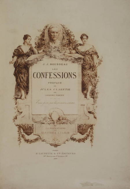 ROUSSEAU - Les confessions - 1889 - 2 volumes - maroquin bleu - eaux-fortes - Photo 2, livre rare du XIXe siècle