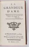CARACCIOLI - La grandeur d âme - 1761 - EO - Photo 1, livre ancien du XVIIIe siècle