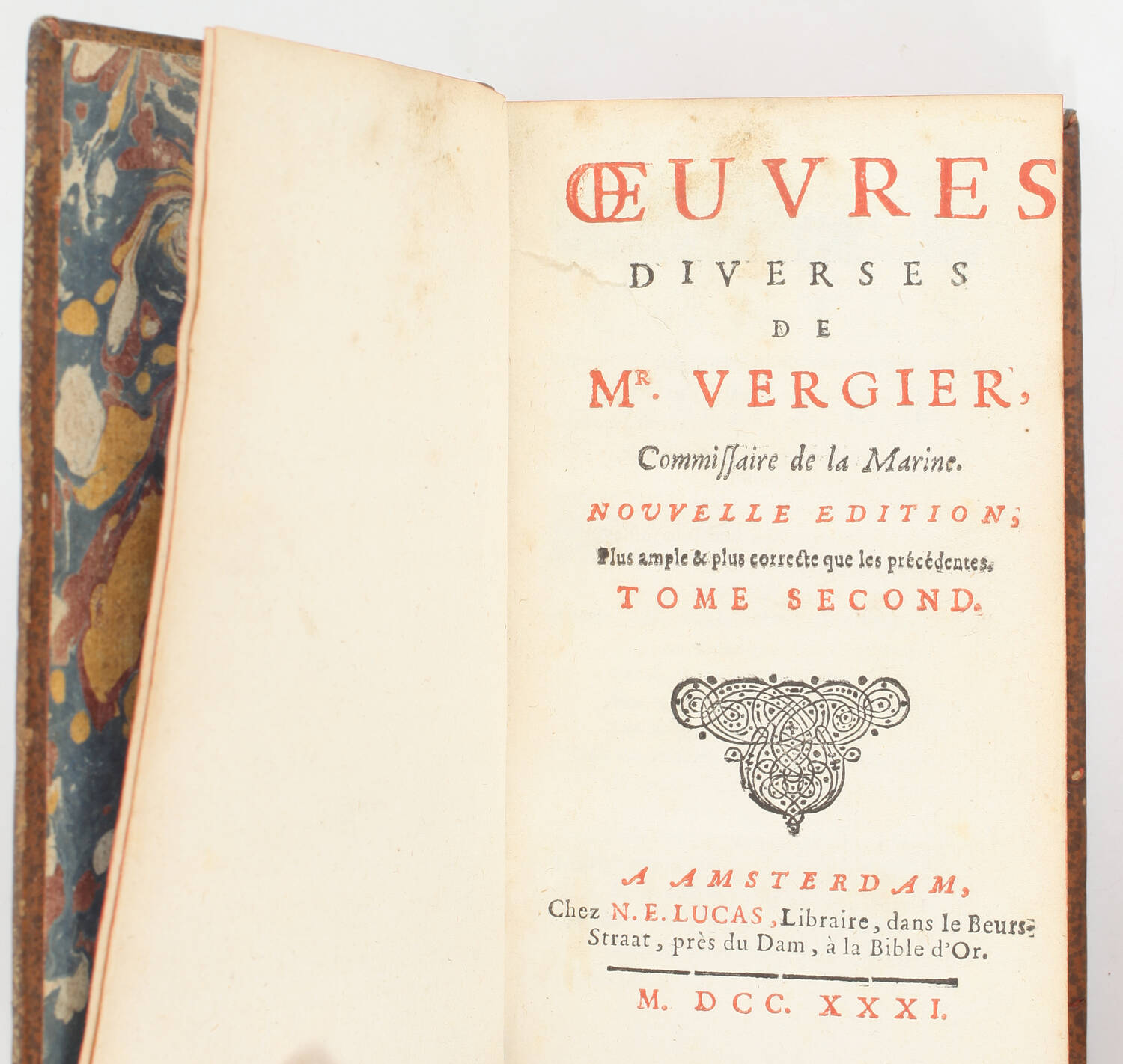 Oeuvres diverses de M. Vergier, commissaire de Marine - 1731 - 2 volumes - Photo 3, livre ancien du XVIIIe siècle